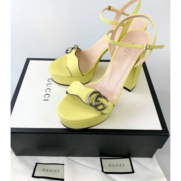 Gucci Yellow Platform Sandals - Picture 9 of 9